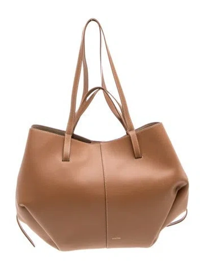 Pre-owned Polene Leather Cyme In Brown