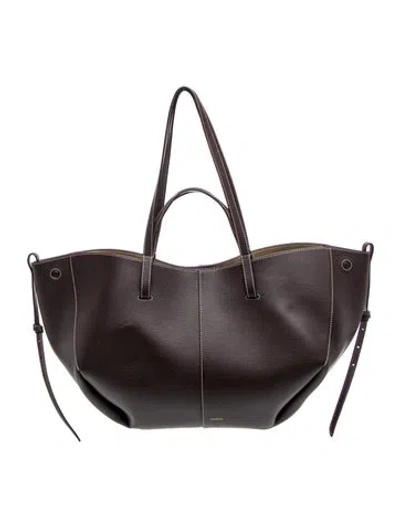 Pre-owned Polene Leather Cyme In Brown