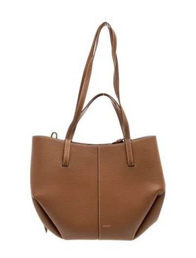 Pre-owned Polene Leather Cyme In Brown