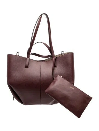 Pre-owned Polene Leather Cyme In Burgundy