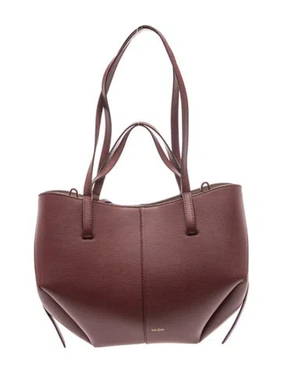 Pre-owned Polene Leather Cyme In Burgundy