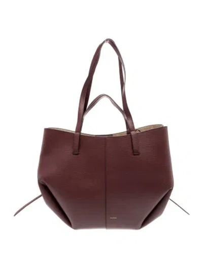 Pre-owned Polene Leather Cyme In Burgundy