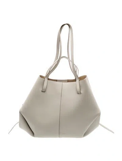 Pre-owned Polene Leather Cyme In Grey