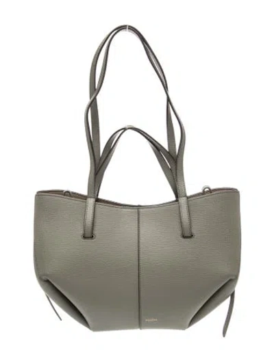 Pre-owned Polene Leather Cyme In Grey