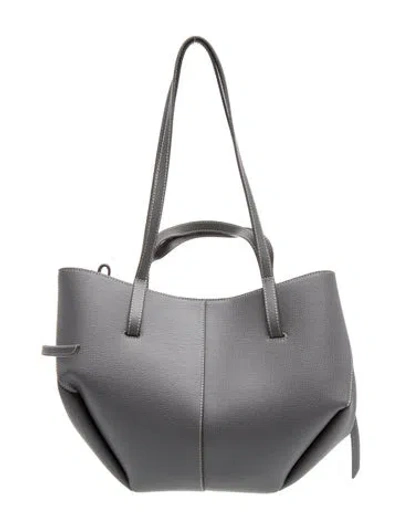 Pre-owned Polene Leather Cyme In Grey