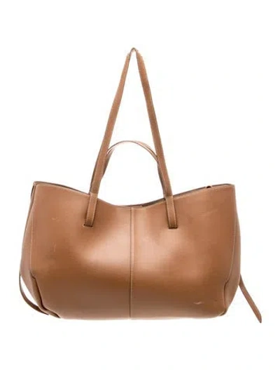 Pre-owned Polene Leather Cyme Large In Brown