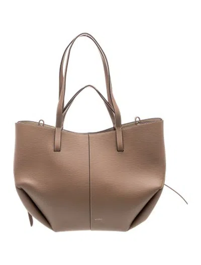 Pre-owned Polene Leather Cyme Large In Brown