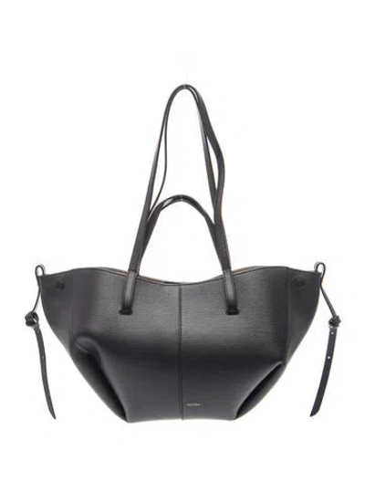 Pre-owned Polene Leather Cyme Mini In Black