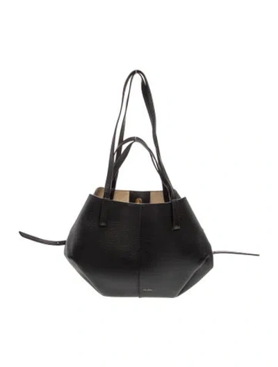 Pre-owned Polene Leather Cyme Mini In Black