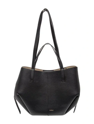 Pre-owned Polene Leather Cyme Mini In Black