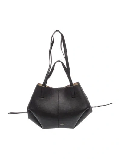 Pre-owned Polene Leather Cyme Mini In Black