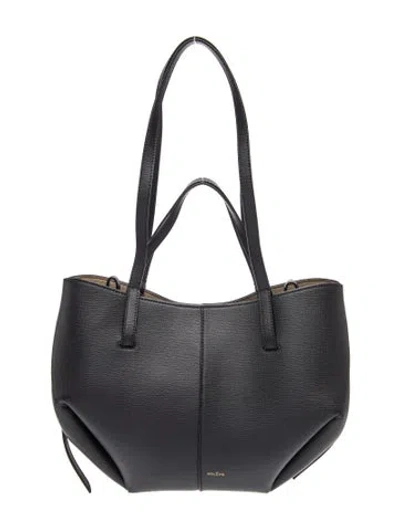 Pre-owned Polene Leather Cyme Mini In Black