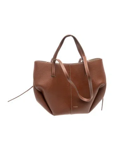 Pre-owned Polene Leather Cyme Mini In Brown