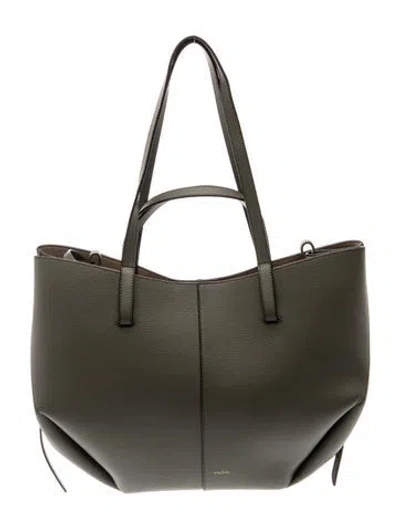 Pre-owned Polene Leather Cyme Mini In Green