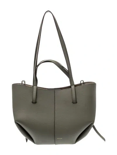 Pre-owned Polene Leather Cyme Mini In Green