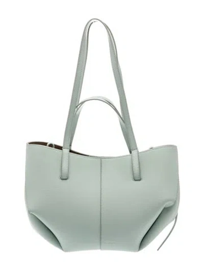 Pre-owned Polene Leather Cyme Mini In Green
