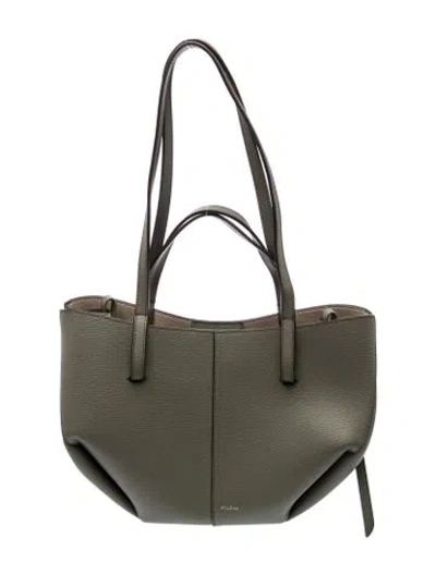 Pre-owned Polene Leather Cyme Mini In Green