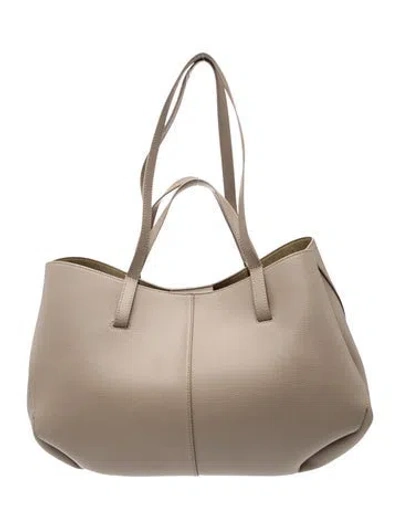 Pre-owned Polene Leather Cyme Mini In Grey