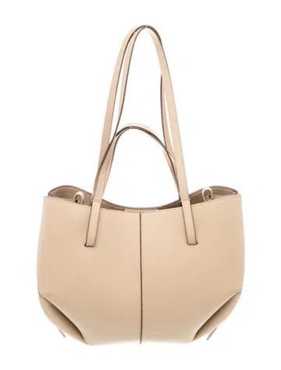 Pre-owned Polene Leather Cyme Mini In Neutral