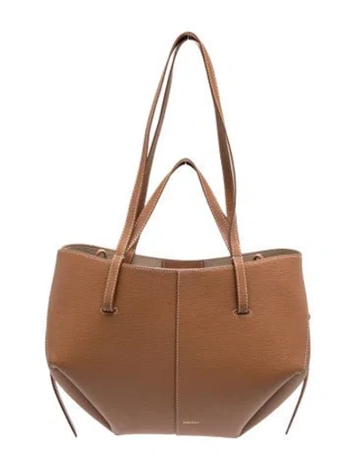Pre-owned Polene Leather Cyme Mini In Neutrals