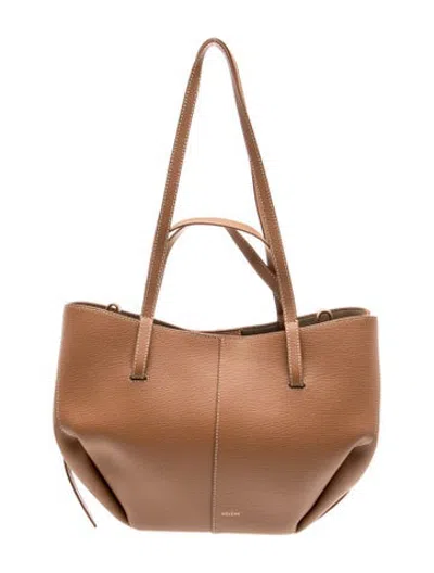 Pre-owned Polene Leather Cyme Mini In Neutrals