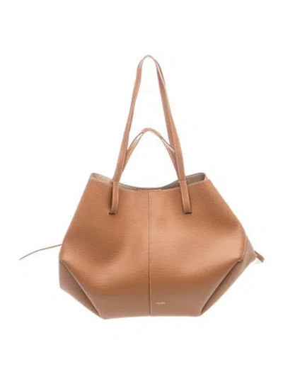 Pre-owned Polene Leather Cyme In Neutrals