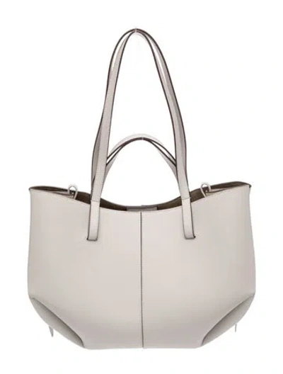 Pre-owned Polene Leather Cyme Shopping Bag Mini In Neutral