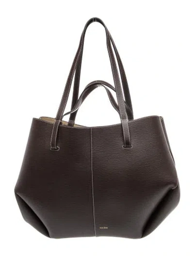 Pre-owned Polene Leather Cyme W/ Pouch In Brown