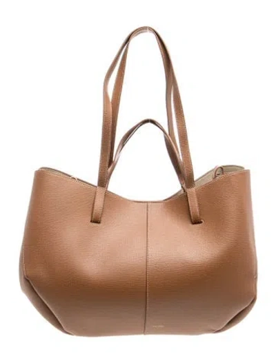 Pre-owned Polene Leather Cyme W/ Pouch In Brown