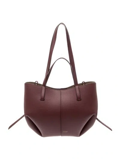 Pre-owned Polene Leather Cyme W/ Tags In Burgundy