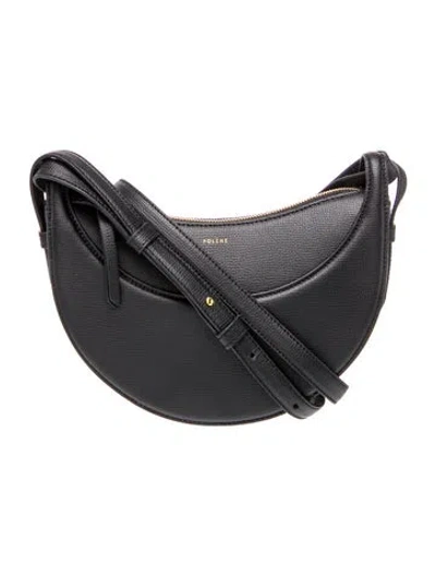 Pre-owned Polene Leather Dix In Black