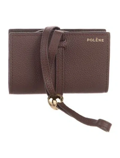 Pre-owned Polene Leather French Purse In Brown