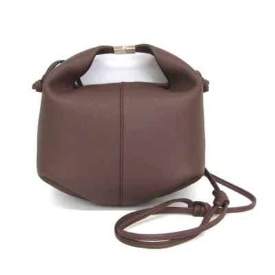 Pre-owned Polene Polène Leather Handbag Shoulder Bag () In Brown