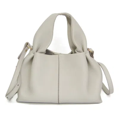 Pre-owned Polene Polène Leather Handbag Shoulder Bag () In White