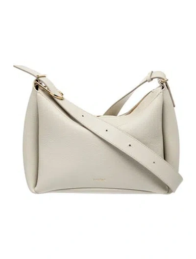 Pre-owned Polene Leather Hobo In White