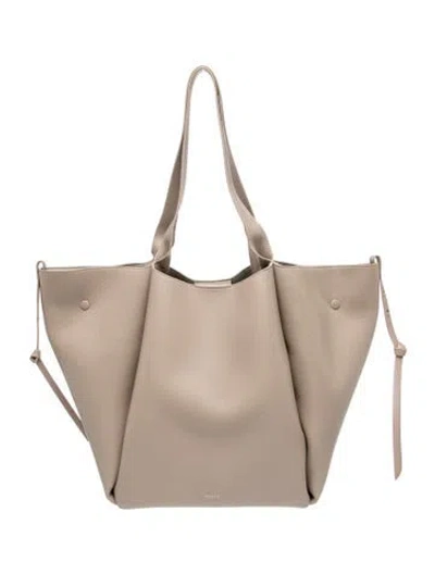 Pre-owned Polene Leather Le Cabas In Neutral