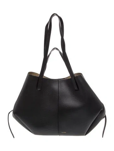 Pre-owned Polene Leather Leather Cyme In Black