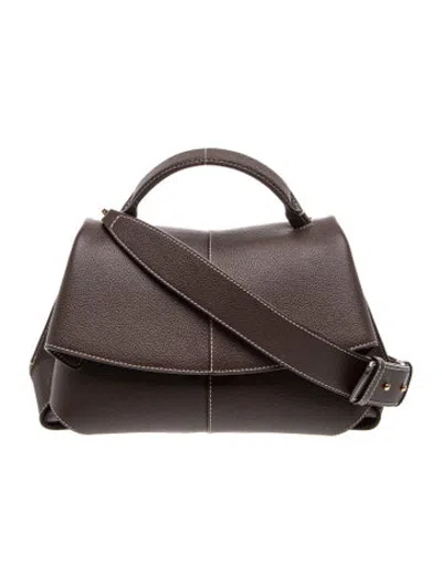 Pre-owned Polene Leather Mokki In Brown