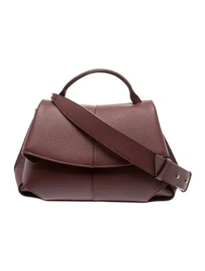 Pre-owned Polene Leather Mokki In Burgundy