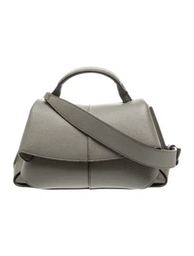 Pre-owned Polene Leather Mokki In Grey