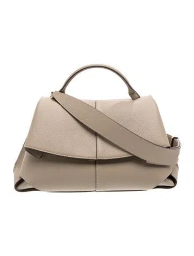 Pre-owned Polene Leather Mokki W/ Strap In Neutrals