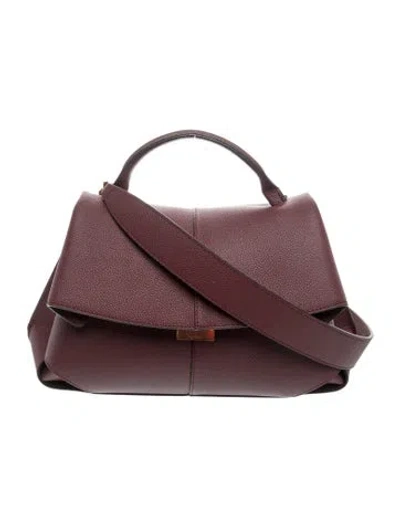 Pre-owned Polene Leather Mokki W/ Tags In Burgundy