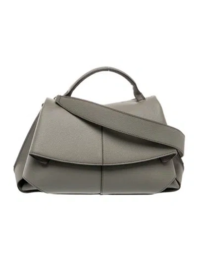 Pre-owned Polene Leather Mokki W/ Tags In Grey