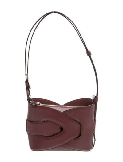 Pre-owned Polene Leather Nodde In Burgundy