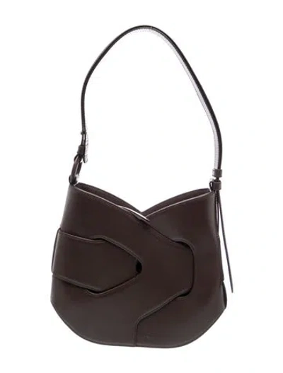 Pre-owned Polene Leather Nodde Hobo Bag Medium In Neutral