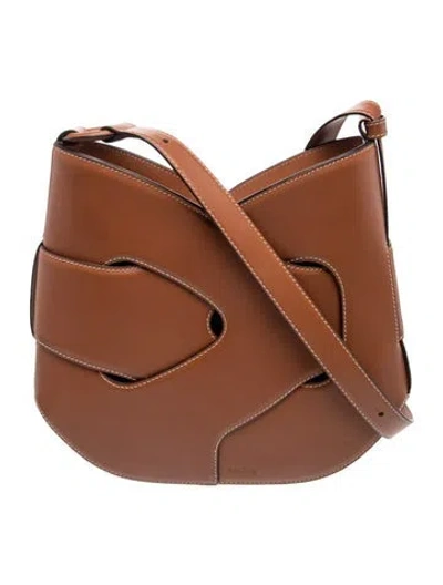 Pre-owned Polene Leather Nodde Hobo Bag Small In Brown