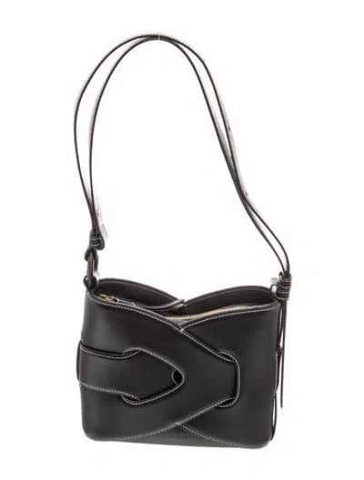 Pre-owned Polene Leather Nodde Mini In Black