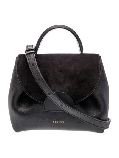 Pre-owned Polene Leather Numer Un Nano In Black