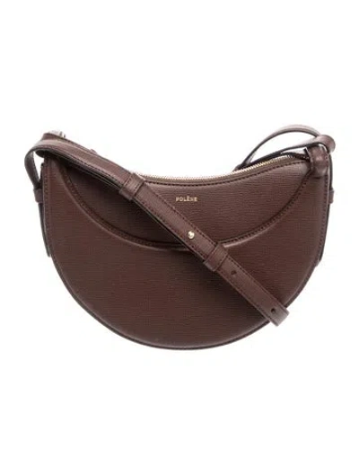 Pre-owned Polene Leather Numéro Dix In Brown