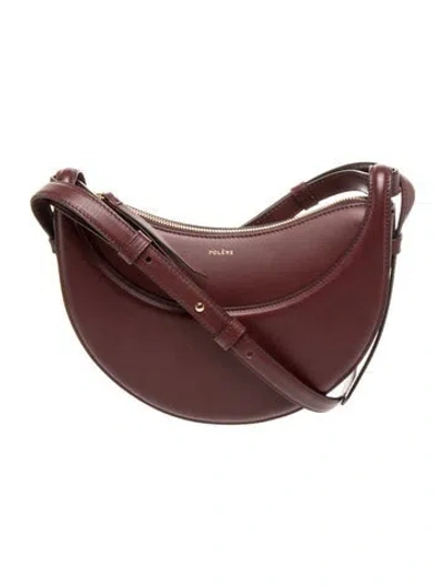 Pre-owned Polene Leather Numero Dix In Burgundy